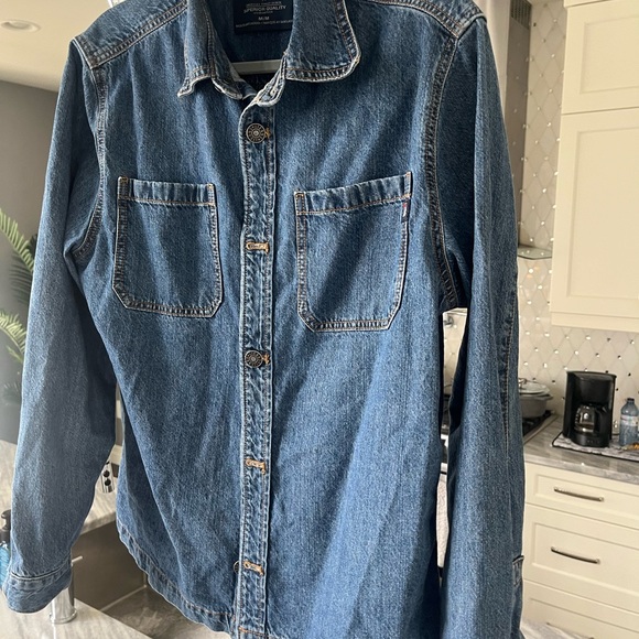 Mens I jeans shirt size medium faded denim blue - Picture 3 of 17